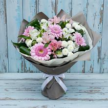 Букет цветов из:  Герберы, Альстромерии и Хризантемы в Побединском