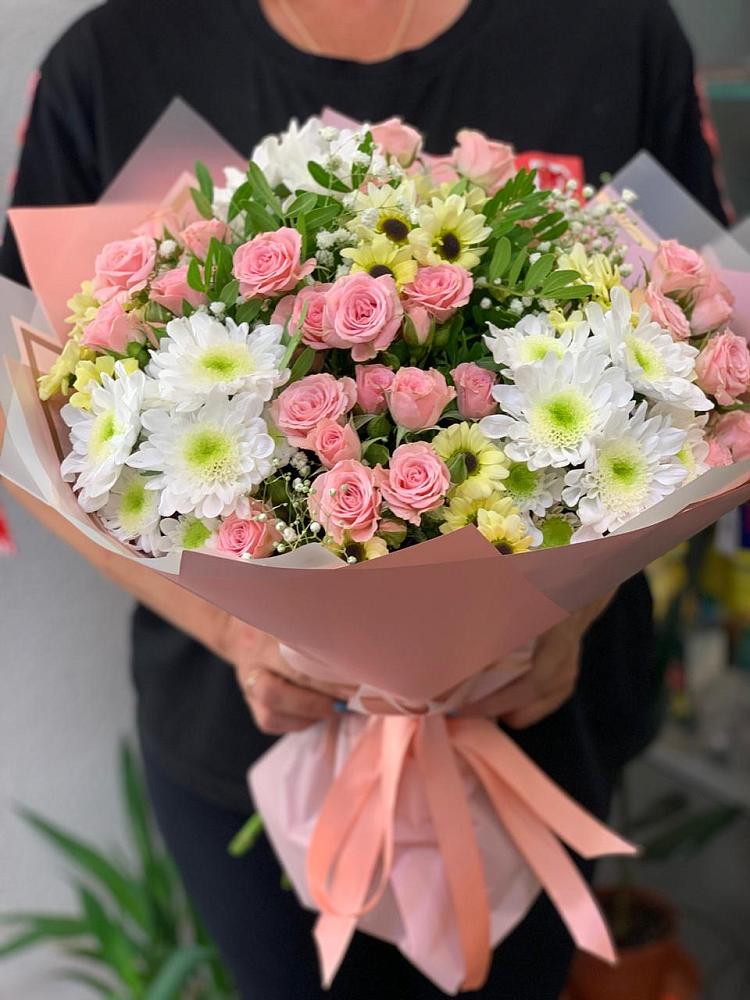 Букет цветов из: Розы и Хризантемы в Побединском