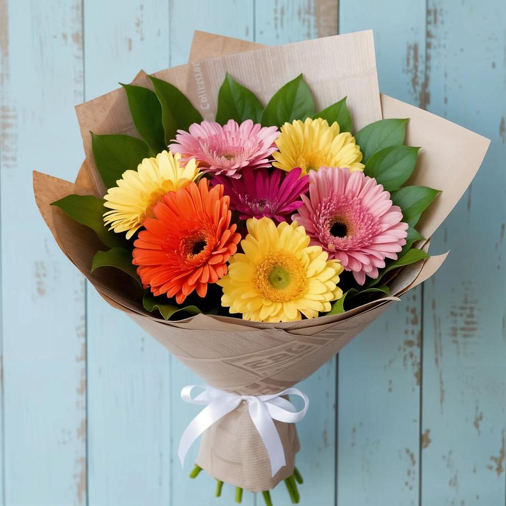 Букет цветов из: Герберы в Побединском