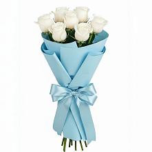 Букет 7 белых роз Проуд в Побединском