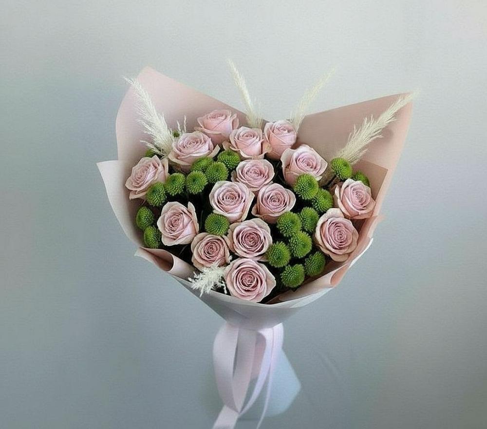 Букет цветов из: Розы и Хризантемы в Побединском