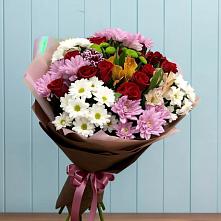 Букет цветов из:  Розы, Хризантемы и Альстромерии в Побединском