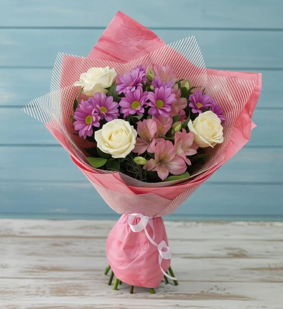 Букет цветов из: Герберы в Побединском